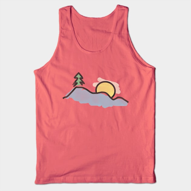 Mountain Sunrise Tank Top by Etopix